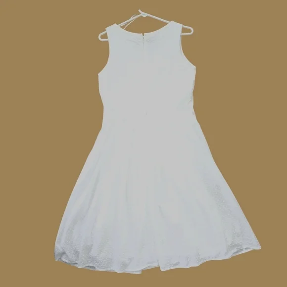 New Sandra Darren White Swiss Dot Fit and Flare - Picture 4 of 9